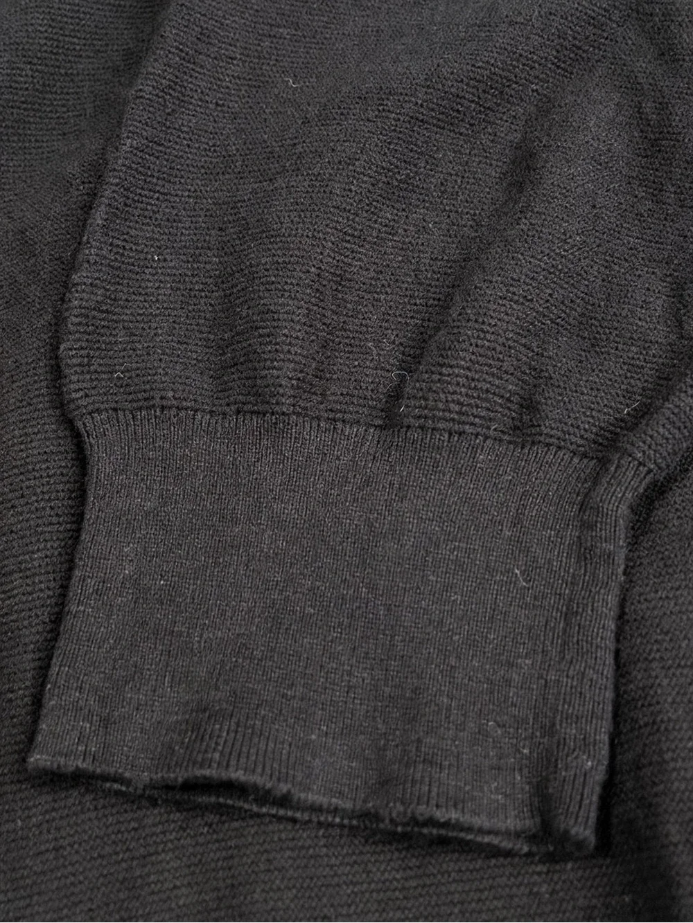 J Crew Black Cotton Knit Garter Stitch Crewneck Sweater XXL Minimalist